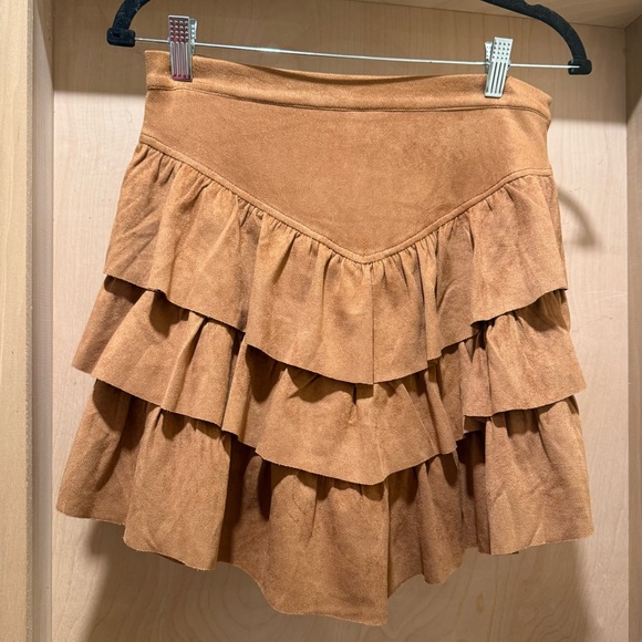 Sage + Fig Dresses & Skirts - Sage + Fig Faux Suede Ruffled Women's Skirt Size Small NEW